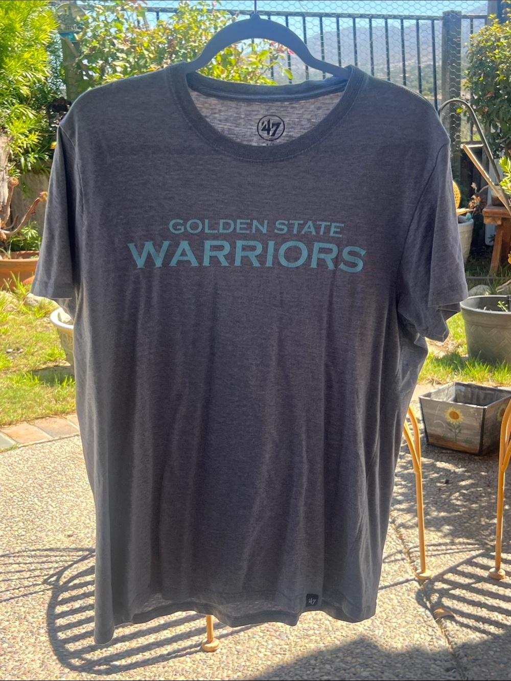 47 Men's Gray Golden State Warriors Tee with Teal Logo